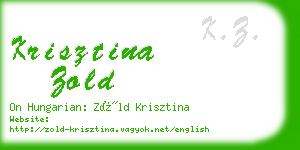 krisztina zold business card